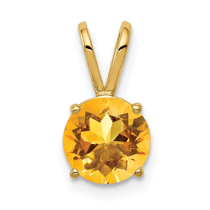 Goldia PreStyled Sets 14K Yellow Gold 7mm Citrine Checker pendant