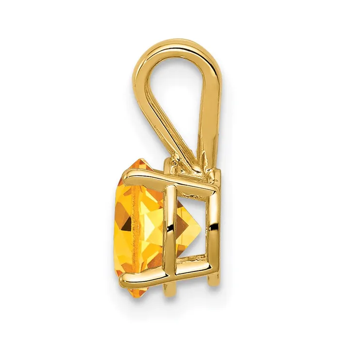 Goldia PreStyled Sets 14K Yellow Gold 7mm Citrine Checker pendant