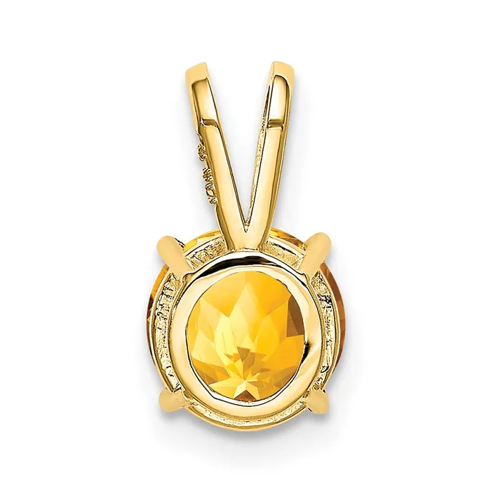 Goldia PreStyled Sets 14K Yellow Gold 7mm Citrine Checker pendant