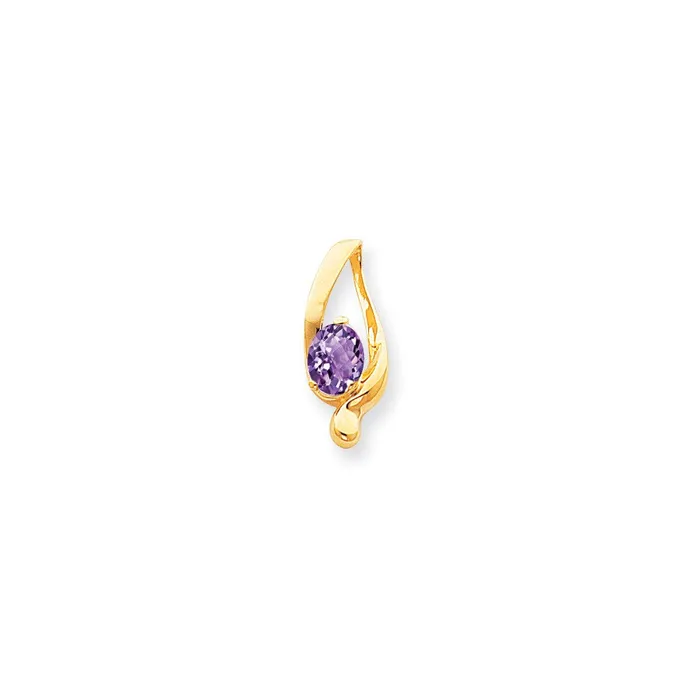 Goldia PreStyled Sets 14k Yellow Gold 8x6mm Oval Amethyst Checker slide