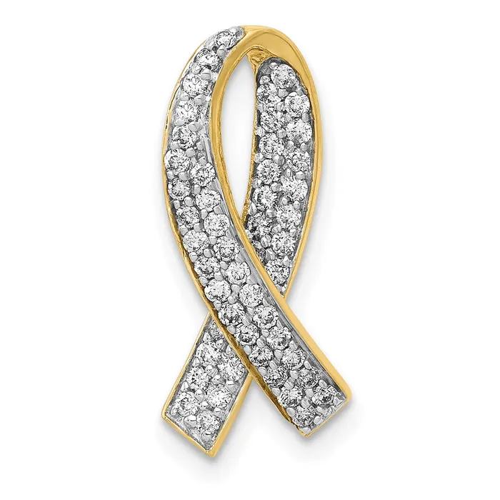 Goldia PreStyled Sets Solid 14k Yellow Gold Simulated CZ Awareness Pendant