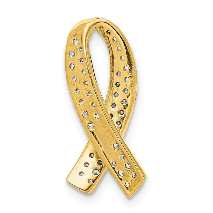 Goldia PreStyled Sets Solid 14k Yellow Gold Simulated CZ Awareness Pendant