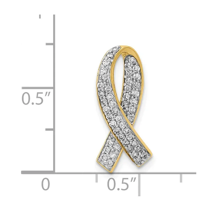 Goldia PreStyled Sets Solid 14k Yellow Gold Simulated CZ Awareness Pendant