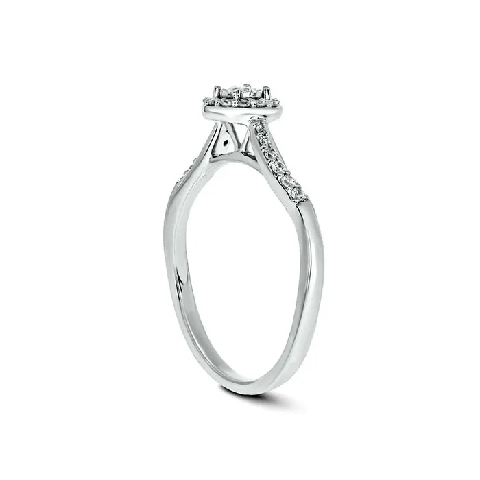 Goldia Rings 020 CT TW Natural Diamond Frame Wavy Promise Ring in Solid 10K White Gold Goldia Rings 020 CT TW Natural Diamond Frame Wavy Promise Ring in Solid 10K White Gold