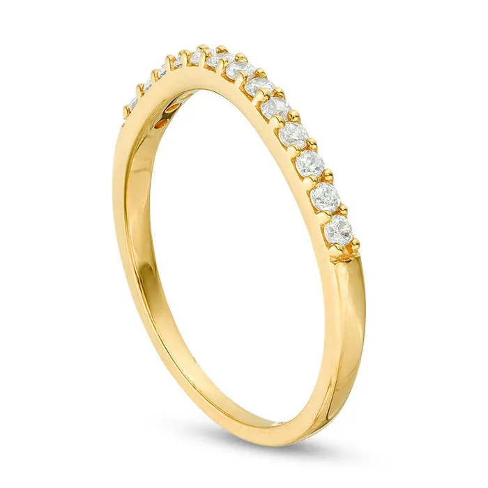 Goldia Rings 025 CT TW Natural Diamond Wave Anniversary Band in Solid 10K Yellow Gold Goldia Rings 025 CT TW Natural Diamond Wave Anniversary Band in Solid 10K Yellow Gold