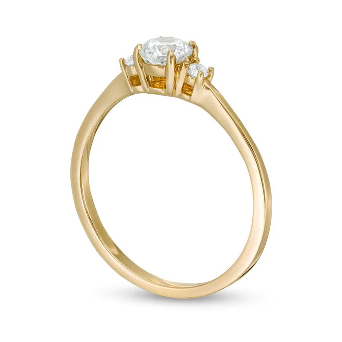 Goldia Rings 050 CT TW Natural Diamond Three Stone Engagement Ring in Solid 14K Gold Goldia Rings 050 CT TW Natural Diamond Three Stone Engagement Ring in Solid 14K Gold
