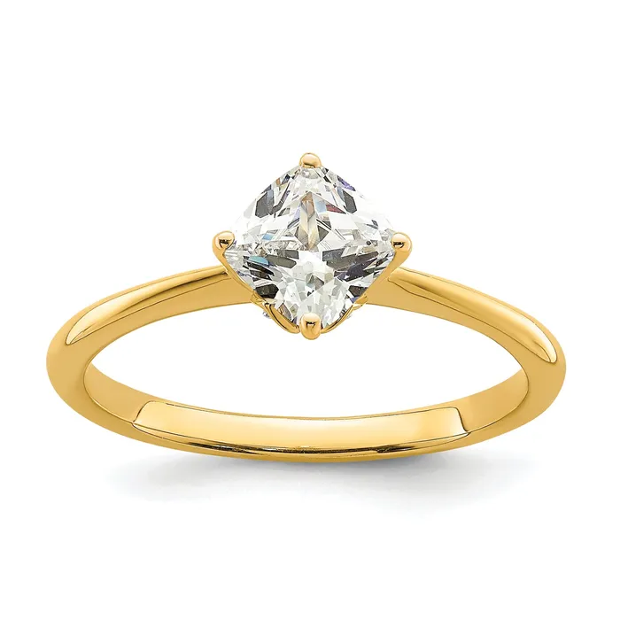 Goldia Rings 100ct CZ Solid Real 14k Polish 1ct Cushion Leaf Design Dia Ring Goldia Rings 100ct CZ Solid Real 14k Polish 1ct Cushion Leaf Design Dia Ring