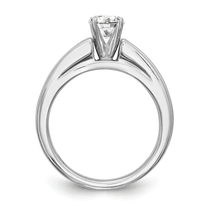 Goldia Rings 100ct CZ Solid Real 14K White Gold Peg Set Engagement Ring