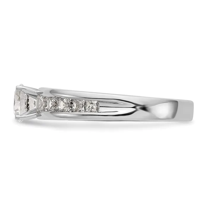 Goldia Rings 100ct CZ Solid Real 14K White Gold Peg Set Engagement Ring