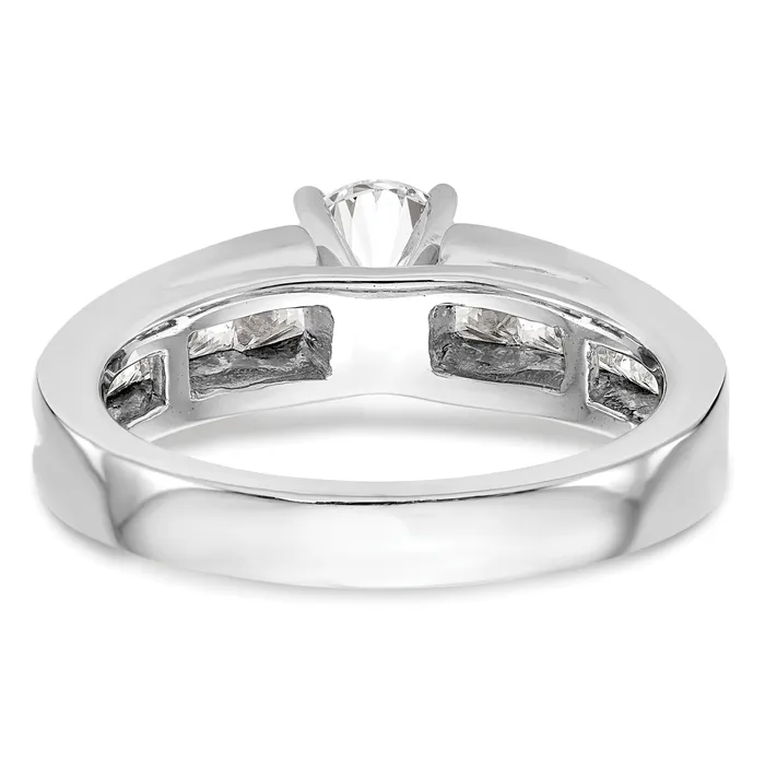 Goldia Rings 100ct CZ Solid Real 14K White Gold Peg Set Engagement Ring
