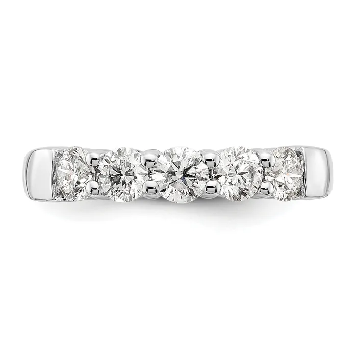 Goldia Rings 125ct CZ Solid Real 14K White Gold 5Stone Wedding Band Ring