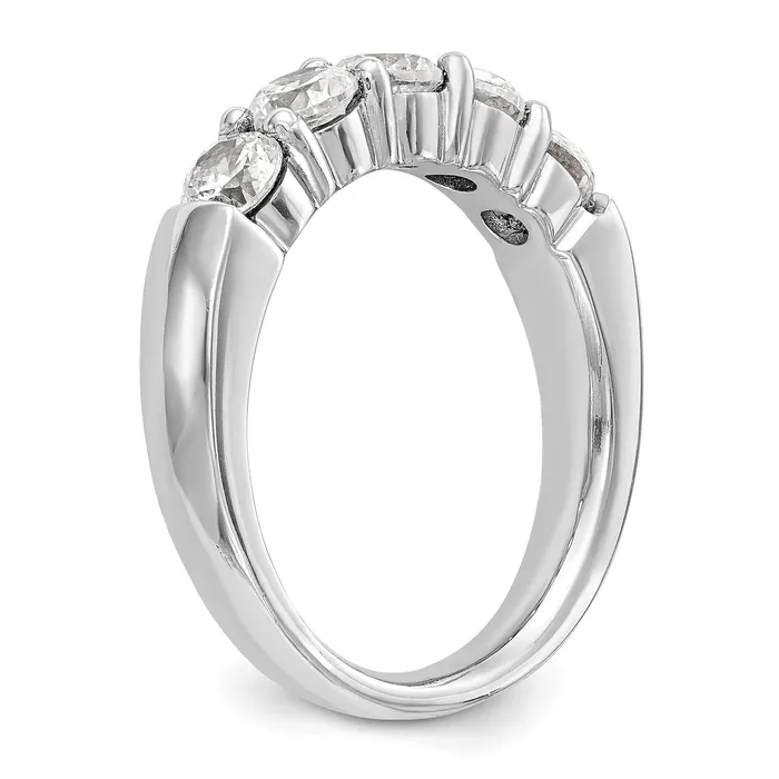 Goldia Rings 125ct CZ Solid Real 14K White Gold 5Stone Wedding Band Ring