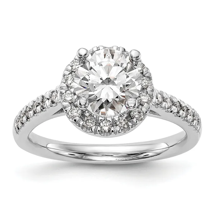 Goldia Rings 150ct CZ Solid Real 14K White Gold Round Halo Engagement Ring Goldia Rings 150ct CZ Solid Real 14K White Gold Round Halo Engagement Ring