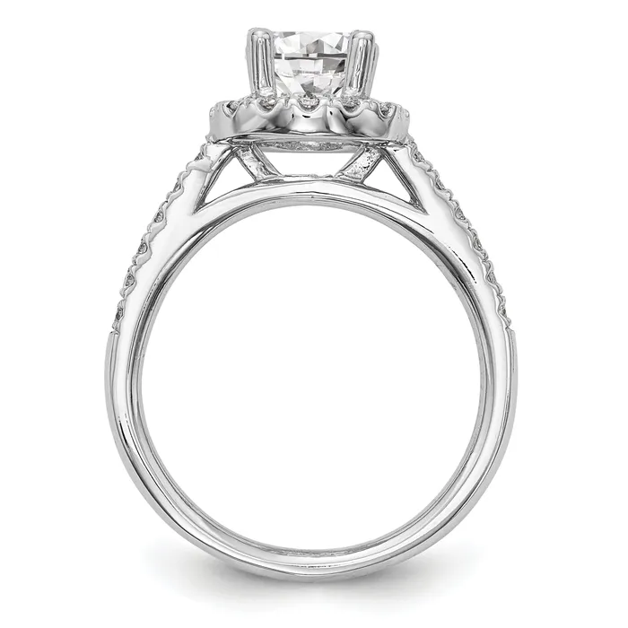 Goldia Rings 150ct CZ Solid Real 14K White Gold Round Halo Engagement Ring