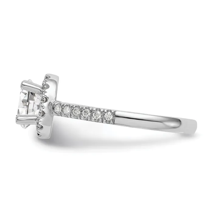 Goldia Rings 150ct CZ Solid Real 14K White Gold Round Halo Engagement Ring