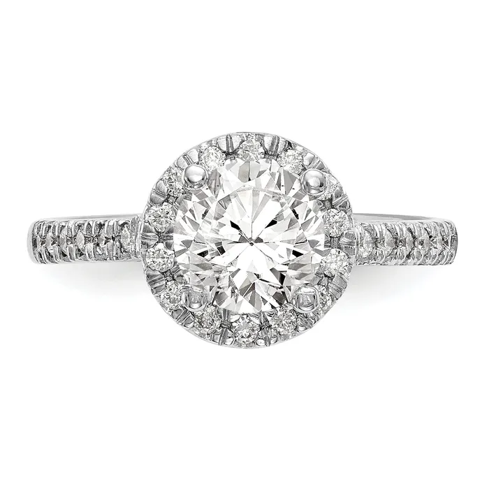 Goldia Rings 150ct CZ Solid Real 14K White Gold Round Halo Engagement Ring