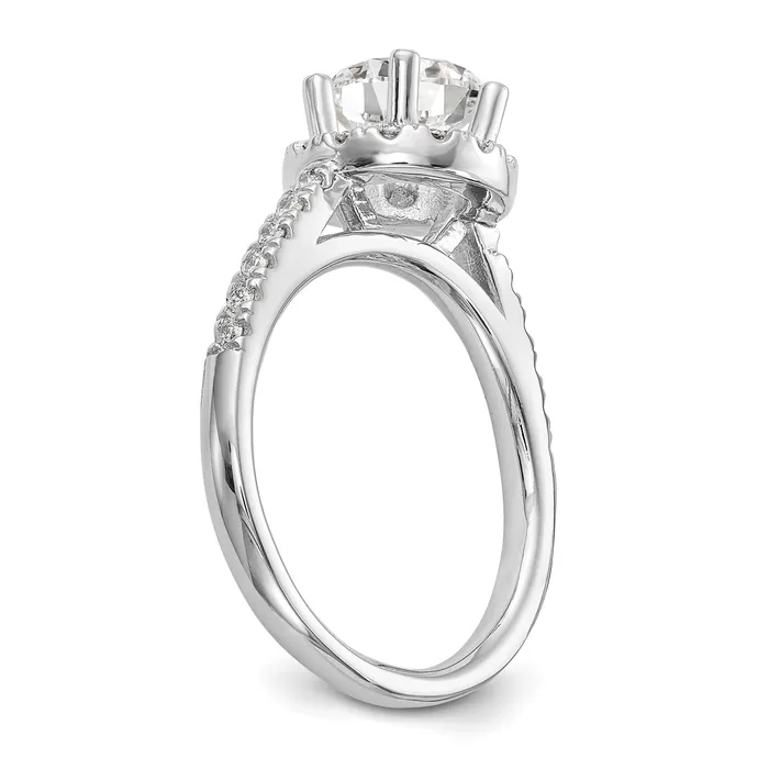 Goldia Rings 150ct CZ Solid Real 14K White Gold Round Halo Engagement Ring