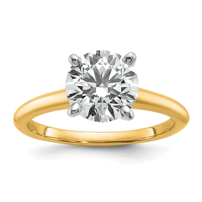 Goldia Rings 14k Twotone 2 Ct Lab Grown Diamond VSSI G Round Solitaire Engagement Ring Goldia Rings 14k Twotone 2 Ct Lab Grown Diamond VSSI G Round Solitaire Engagement Ring