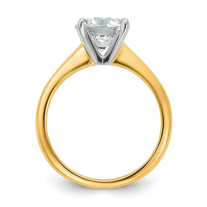 Goldia Rings 14k Twotone 2 Ct Lab Grown Diamond VSSI G Round Solitaire Engagement Ring
