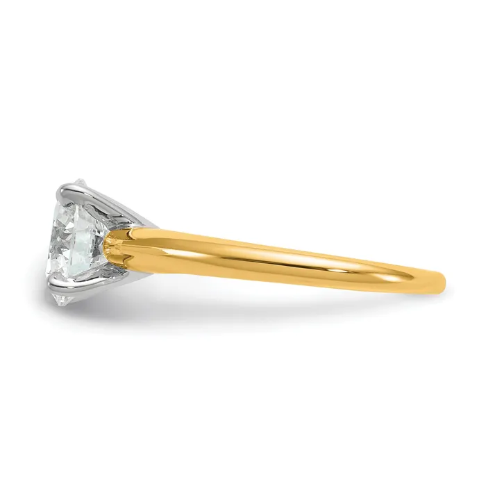 Goldia Rings 14k Twotone 2 Ct Lab Grown Diamond VSSI G Round Solitaire Engagement Ring