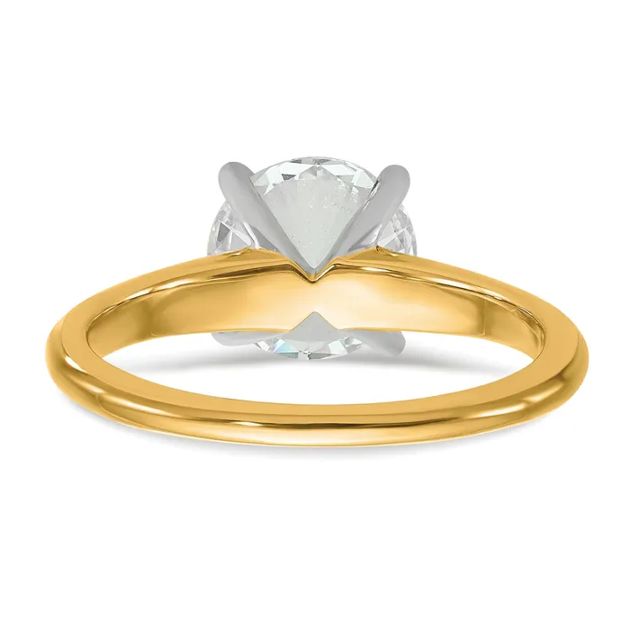 Goldia Rings 14k Twotone 2 Ct Lab Grown Diamond VSSI G Round Solitaire Engagement Ring