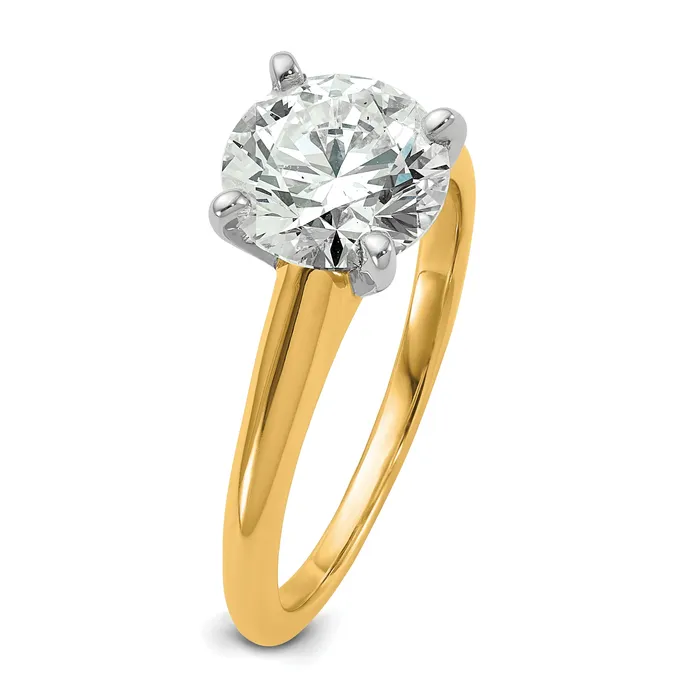 Goldia Rings 14k Twotone 2 Ct Lab Grown Diamond VSSI G Round Solitaire Engagement Ring