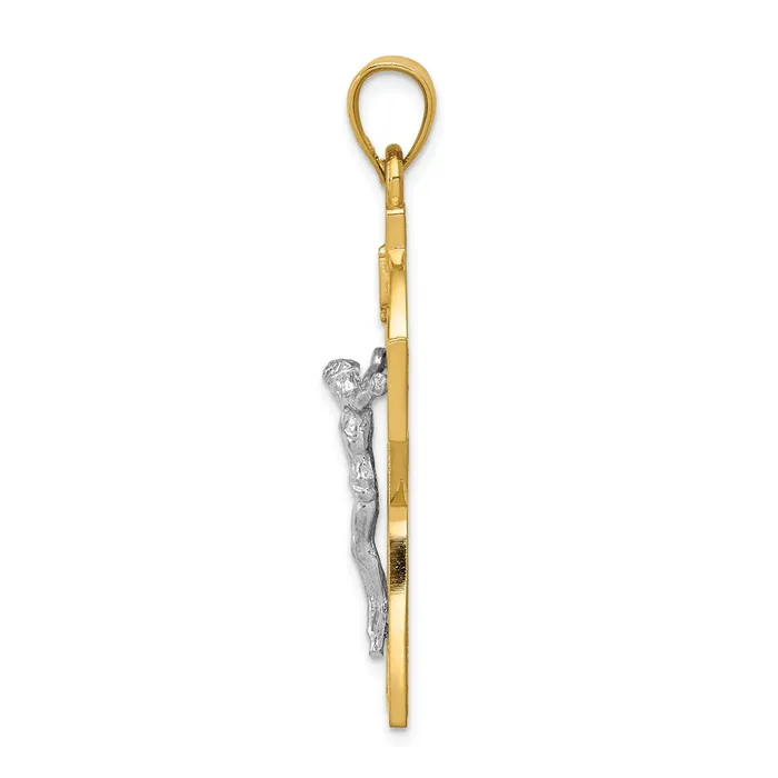 Goldia Rings 14k Twotone Gold Polished Celtic INRI Crucifix Pendant