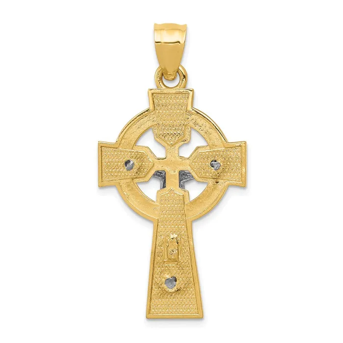 Goldia Rings 14k Twotone Gold Polished Celtic INRI Crucifix Pendant