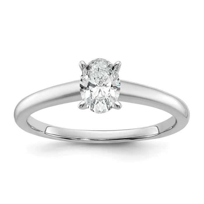 Goldia Rings 14k White Gold 12 Ct Lab Grown Diamond VSSI G Oval Solitare Engagement Ring Goldia Rings 14k White Gold 12 Ct Lab Grown Diamond VSSI G Oval Solitare Engagement Ring