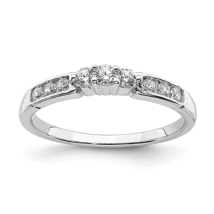Goldia Rings 14k White Gold 14 Ct Lab Grown Diamond VSSI G Round Wedding Band Ring Goldia Rings 14k White Gold 14 Ct Lab Grown Diamond VSSI G Round Wedding Band Ring