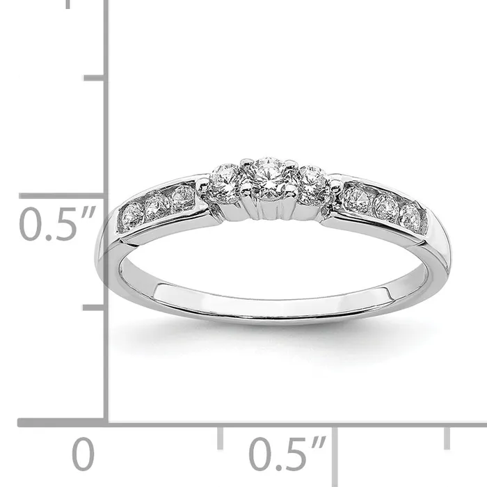 Goldia Rings 14k White Gold 14 Ct Lab Grown Diamond VSSI G Round Wedding Band Ring
