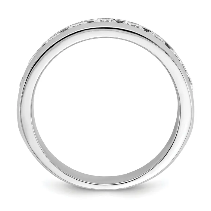 Goldia Rings 14k White Gold 1 Ct Lab Grown Diamond VSSI G Nine Stone Polished Mens Ring