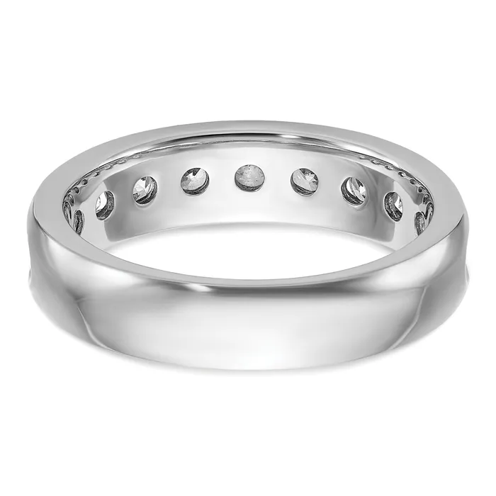Goldia Rings 14k White Gold 1 Ct Lab Grown Diamond VSSI G Nine Stone Polished Mens Ring