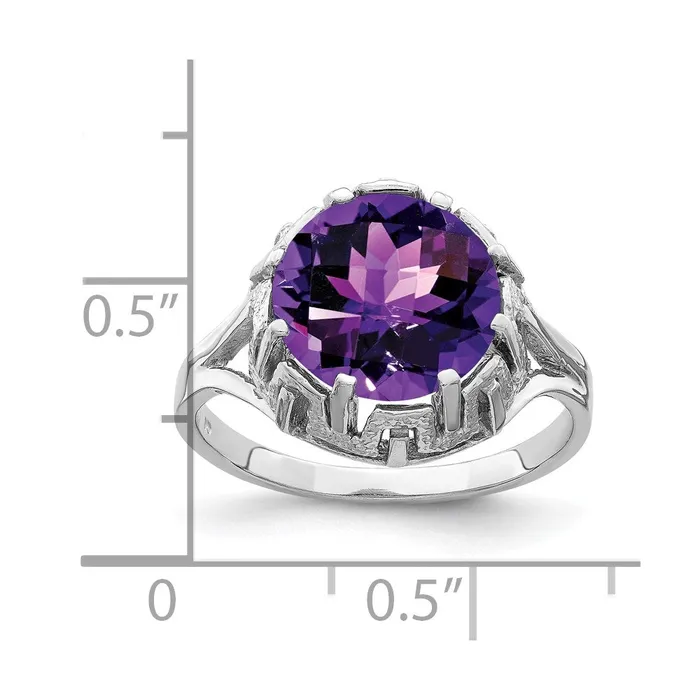 Goldia Rings 14k White Gold 10mm Amethyst Checker ring