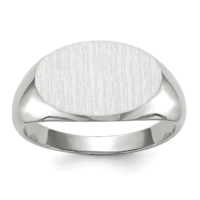 Goldia Rings 14k White Gold 110x165mm Closed Back Mens Signet Ring