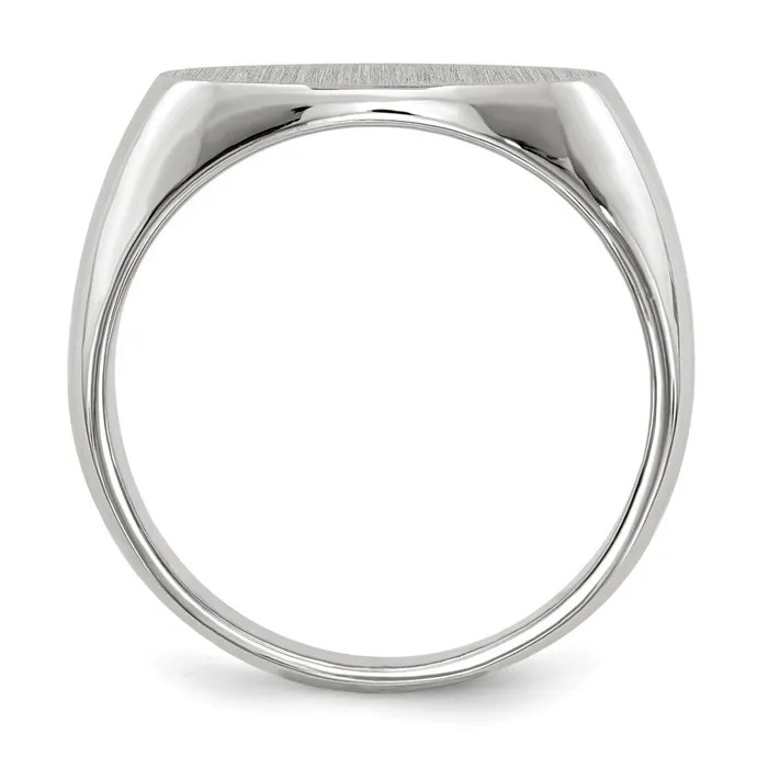 Goldia Rings 14k White Gold 110x165mm Closed Back Mens Signet Ring