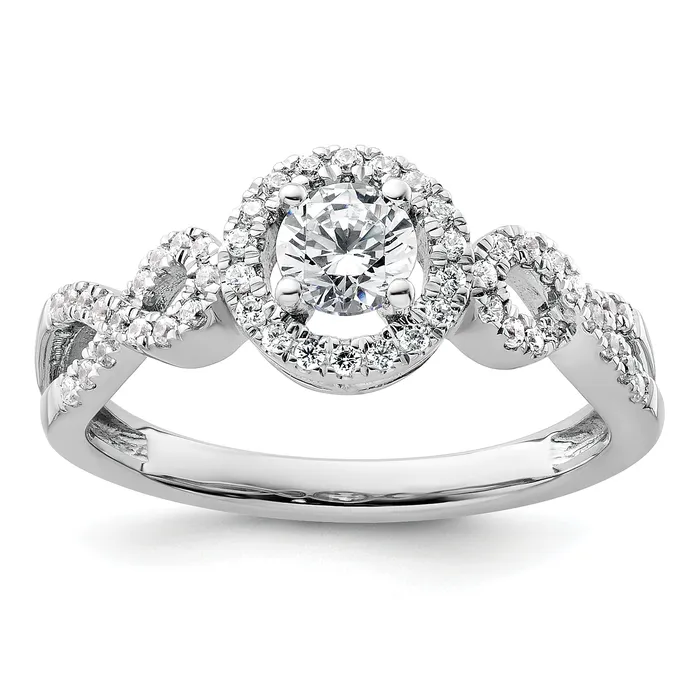 Goldia Rings 14k White Gold 58 Ct Lab Grown Diamond VSSI G Round Fancy Halo Engagement Ring Goldia Rings 14k White Gold 58 Ct Lab Grown Diamond VSSI G Round Fancy Halo Engagement Ring