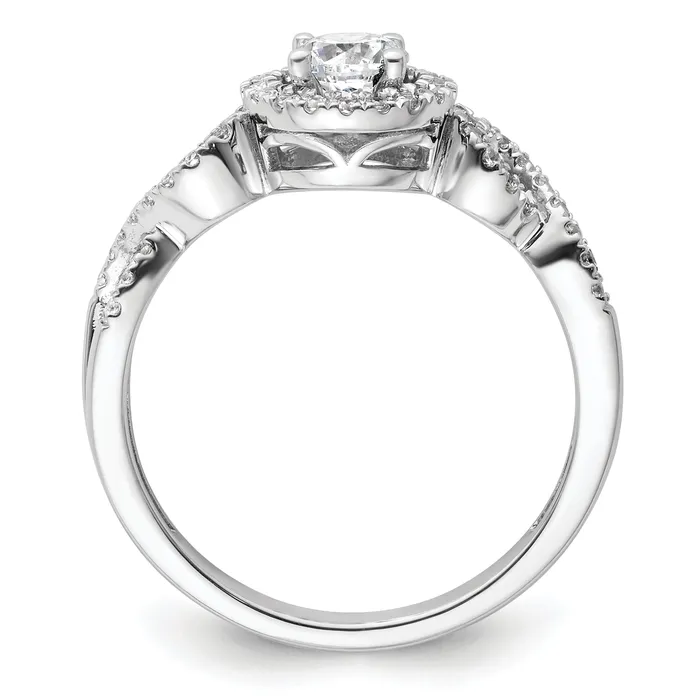 Goldia Rings 14k White Gold 58 Ct Lab Grown Diamond VSSI G Round Fancy Halo Engagement Ring