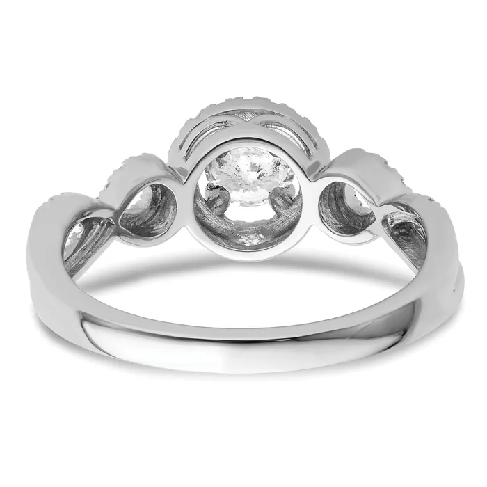 Goldia Rings 14k White Gold 58 Ct Lab Grown Diamond VSSI G Round Fancy Halo Engagement Ring