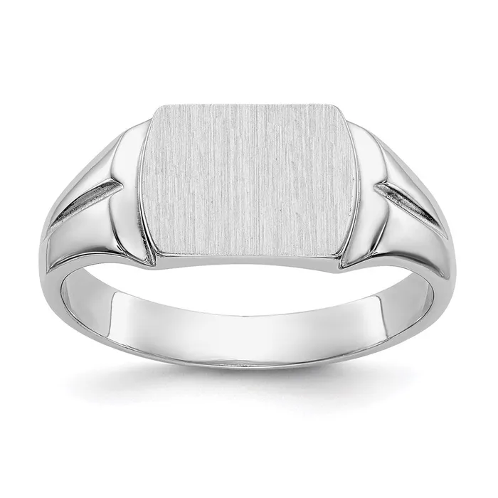 Goldia Rings 14K White Gold 80x105mm Closed Back Signet Ring