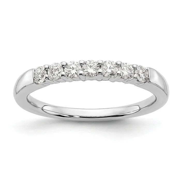 Goldia Rings 14K White Gold Lab Grown Diamond VSSI G 7Stone Band Ring