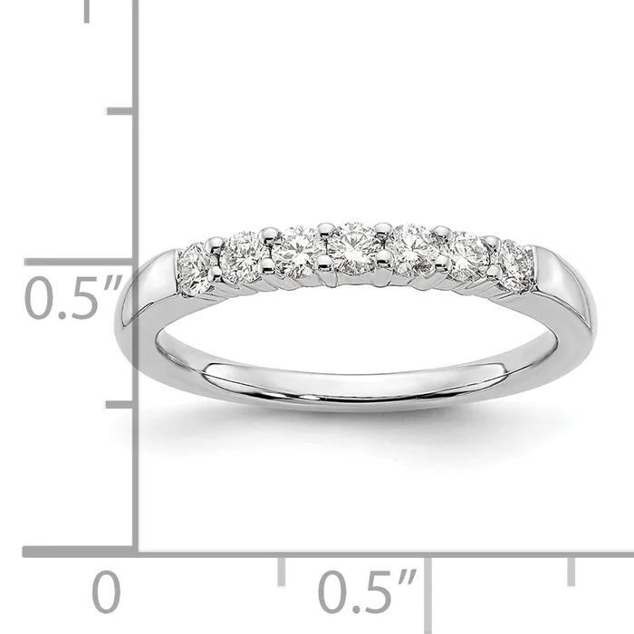 Goldia Rings 14K White Gold Lab Grown Diamond VSSI G 7Stone Band Ring