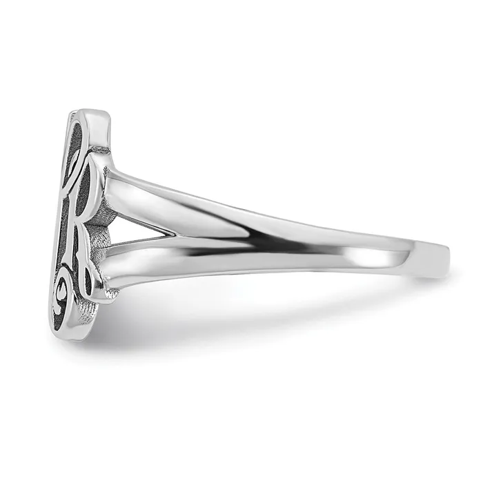 Goldia Rings 14K White Gold Polished Monogram Ring