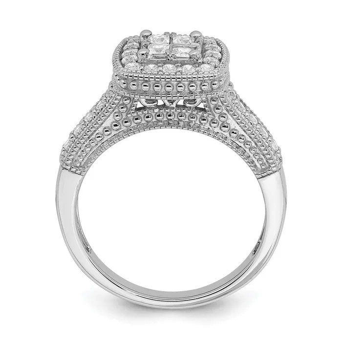 Goldia Rings 14k White Gold Real Diamond Diamond Engagement Ring