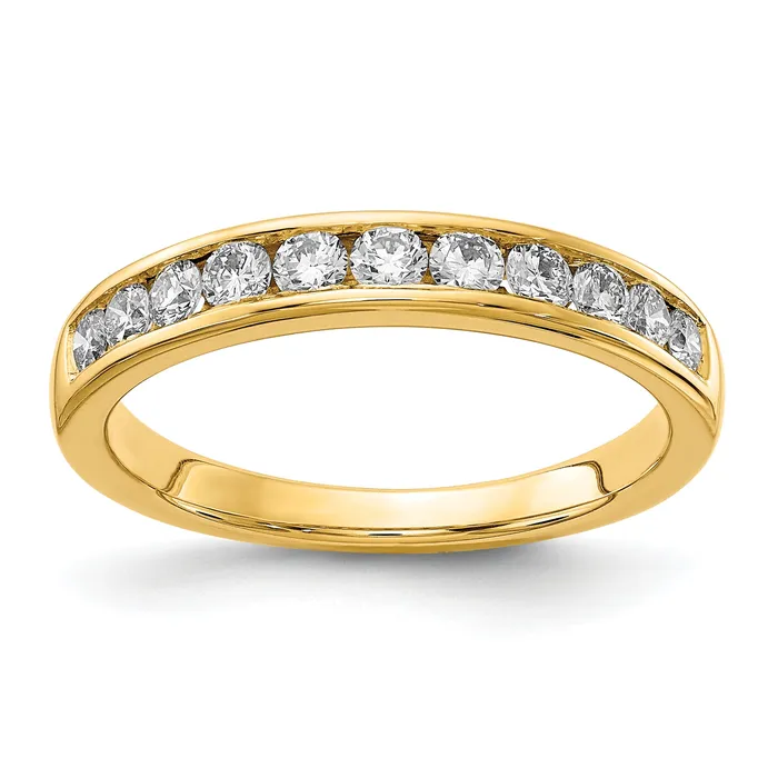 Goldia Rings 14k Yellow Gold 12 Ct Lab Grown Diamond VSSI G Channel Set Band Ring Goldia Rings 14k Yellow Gold 12 Ct Lab Grown Diamond VSSI G Channel Set Band Ring