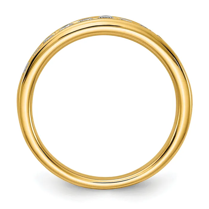 Goldia Rings 14k Yellow Gold 12 Ct Lab Grown Diamond VSSI G Channel Set Band Ring