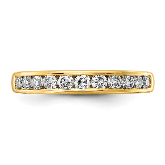 Goldia Rings 14k Yellow Gold 12 Ct Lab Grown Diamond VSSI G Channel Set Band Ring