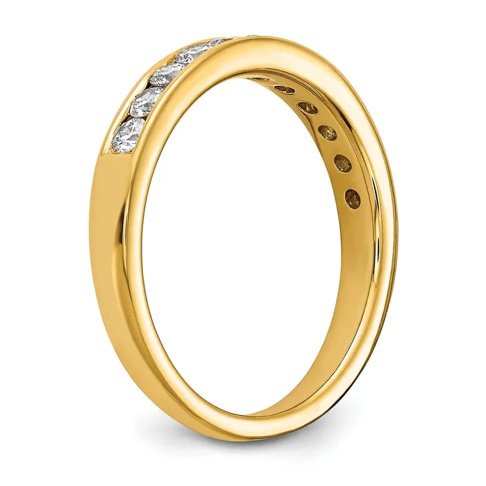 Goldia Rings 14k Yellow Gold 12 Ct Lab Grown Diamond VSSI G Channel Set Band Ring