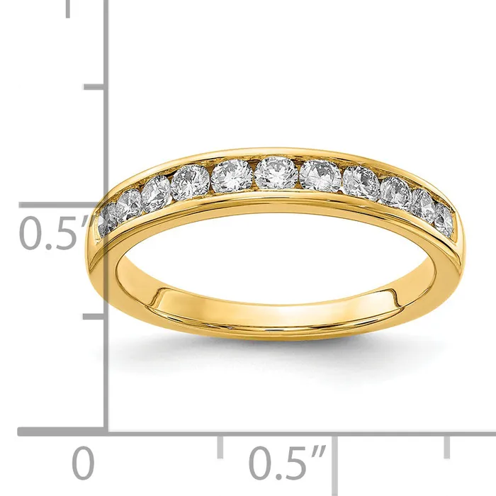 Goldia Rings 14k Yellow Gold 12 Ct Lab Grown Diamond VSSI G Channel Set Band Ring