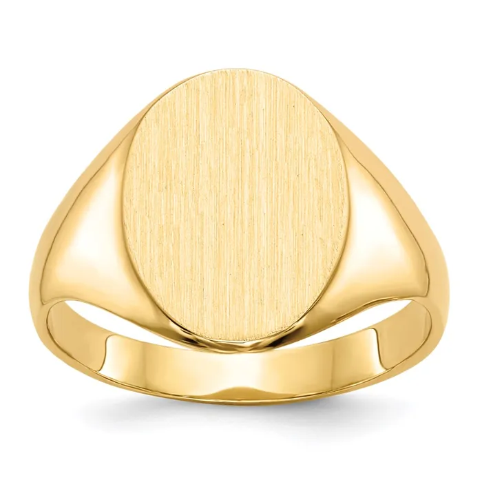Goldia Rings 14K Yellow Gold 140x100mm Closed Back Signet Ring